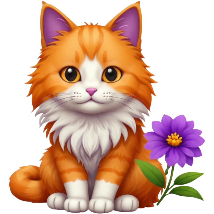 Cat and flower emoji