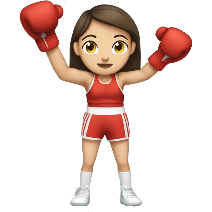 white brunette girl boxing emoji