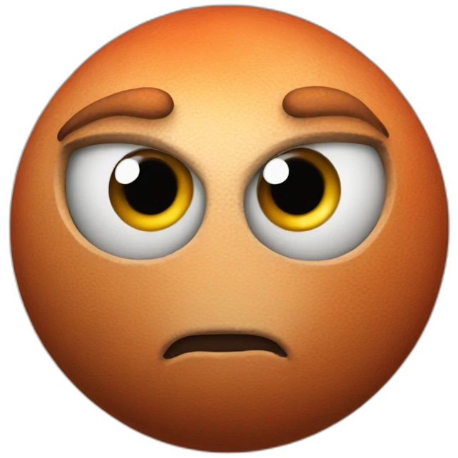 3d sphere Mars with a cartoon rebel skin texture with big thoughtful eyes emoji