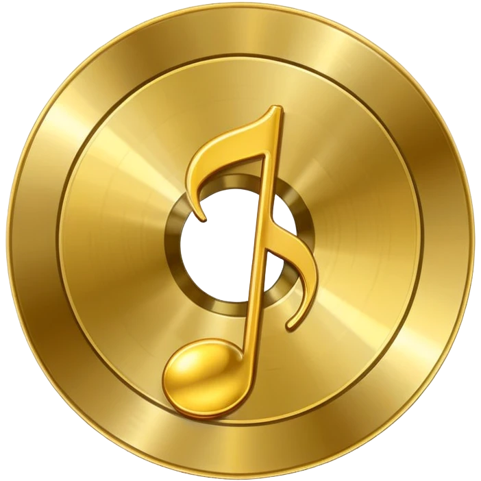 gold CD with a music note emoji