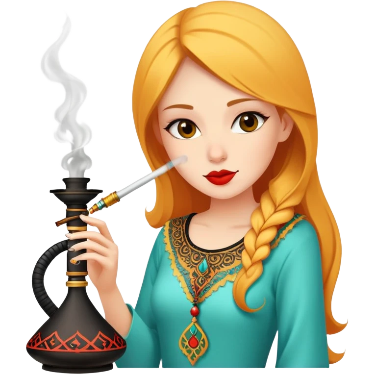Ein Mädchen was eine shisha raucht  emoji