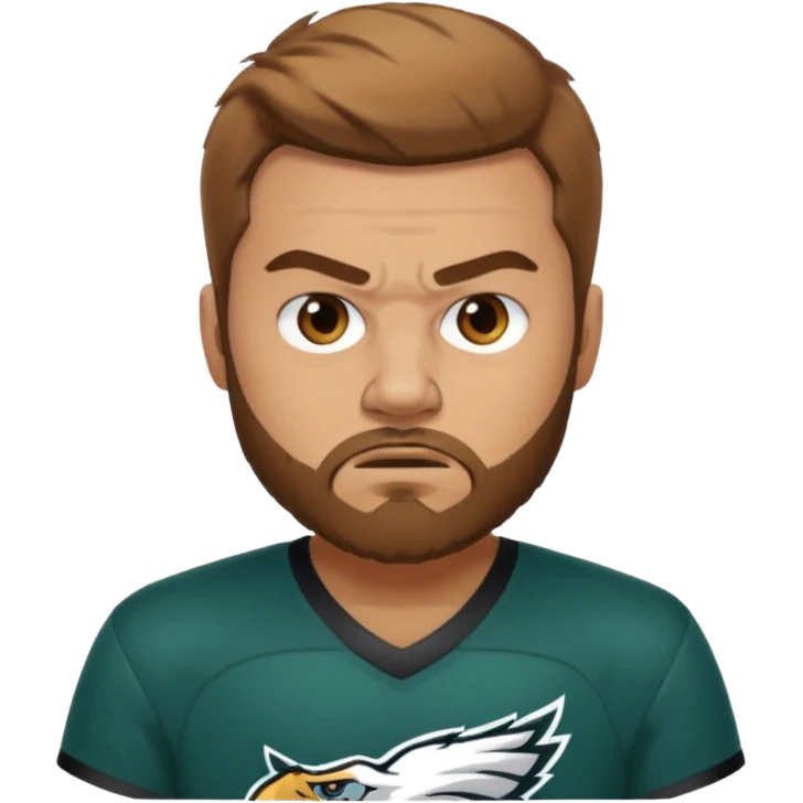 Angry eagles fan male with short light brown hair and beard emoji