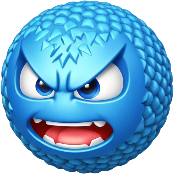 Angry blue tack emoji