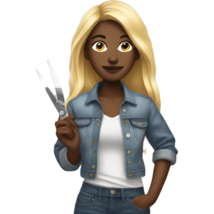 realistic clothing designer with scissors and cloth emoji
