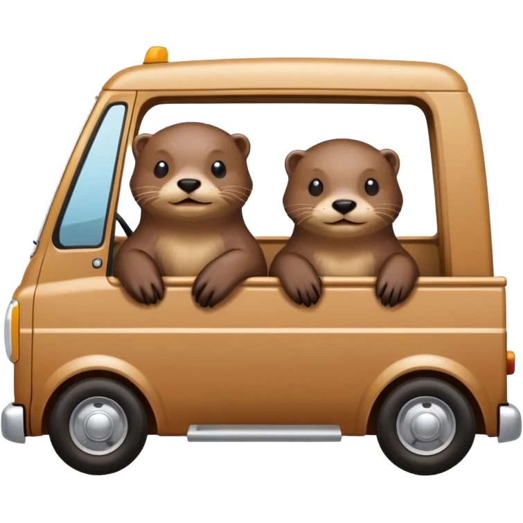 Two otters in a truck emoji