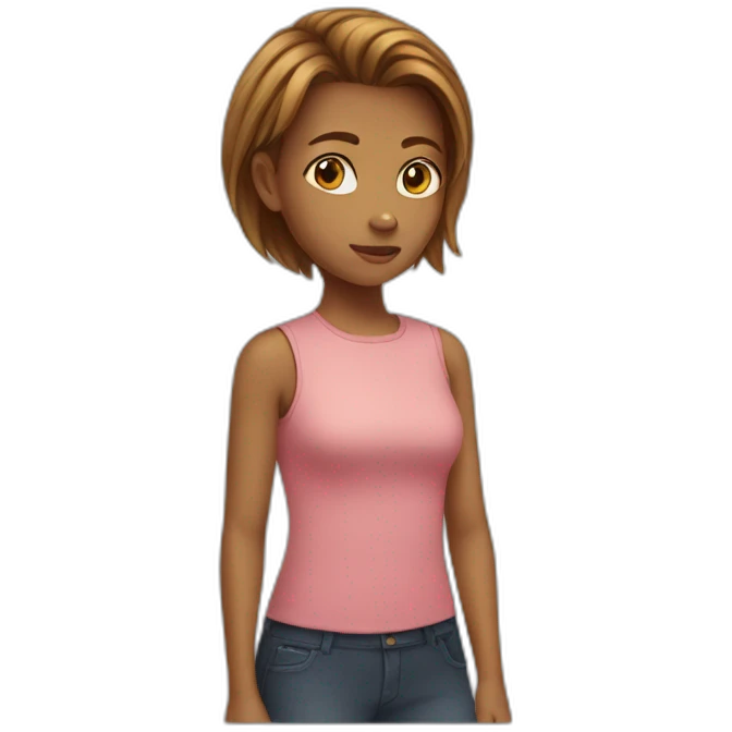 Girl with brawn hear    emoji