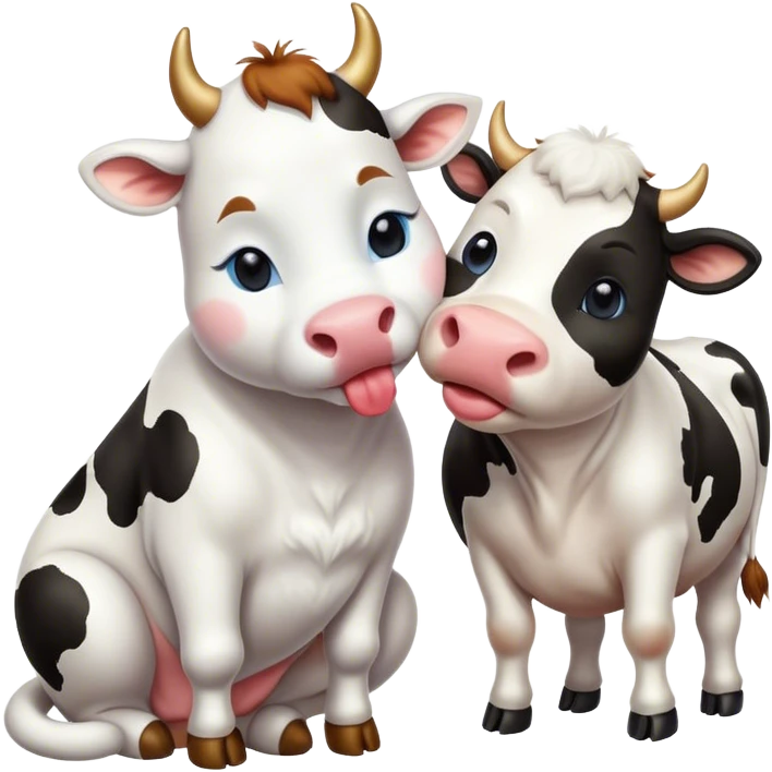 Cow kiss cat emoji