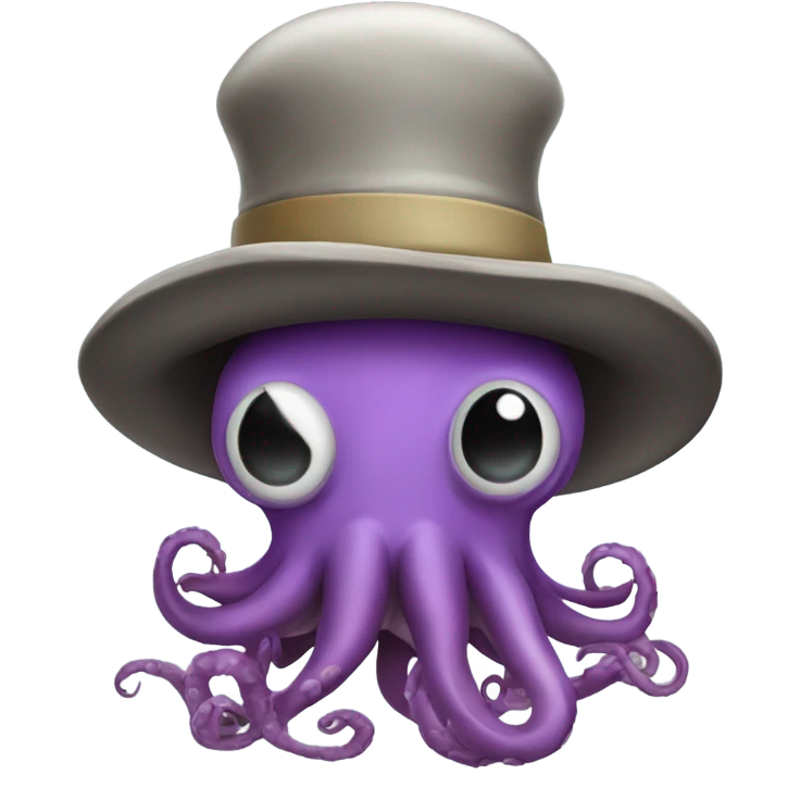 Octupus with a hat emoji