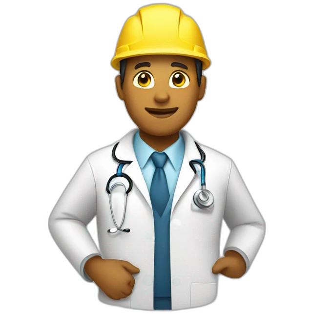 a doctor wearing a yellow hard hat emoji