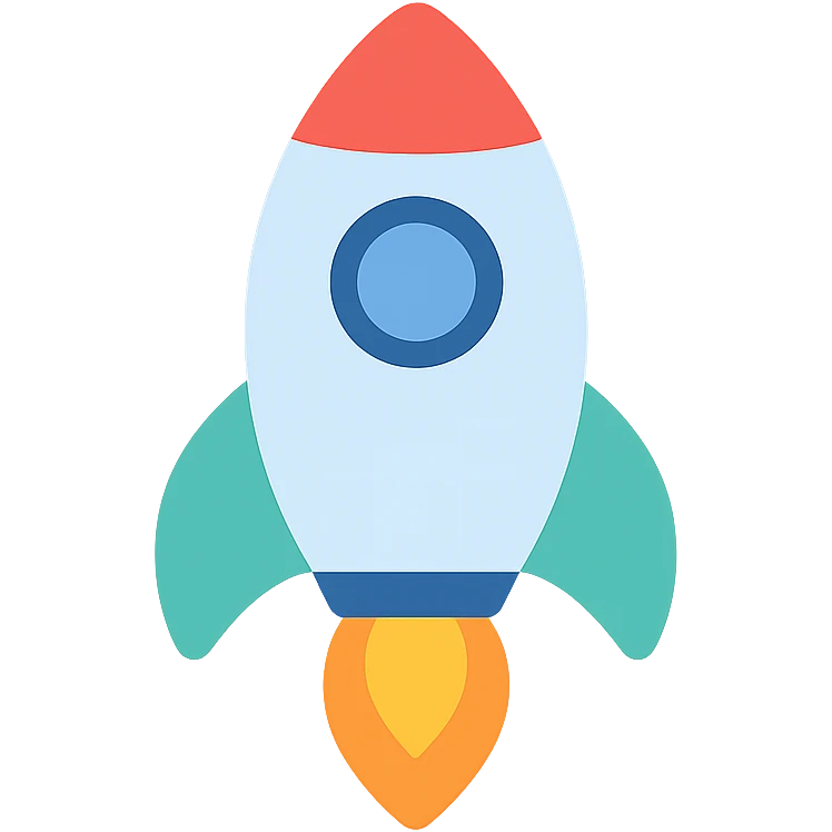 colorful rocket ship icon emoji