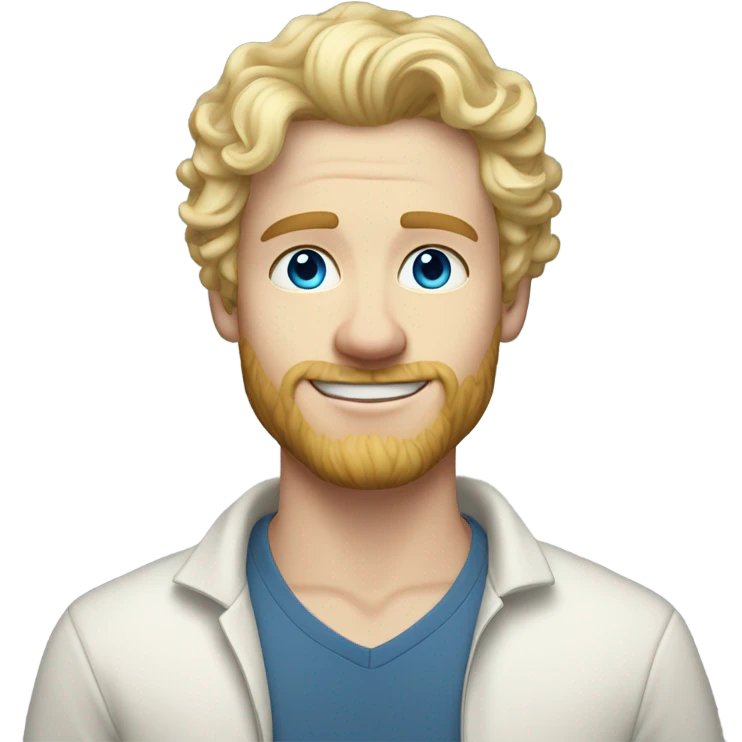 full body light curl blonde 30yo man blue eyed pale skin emoji