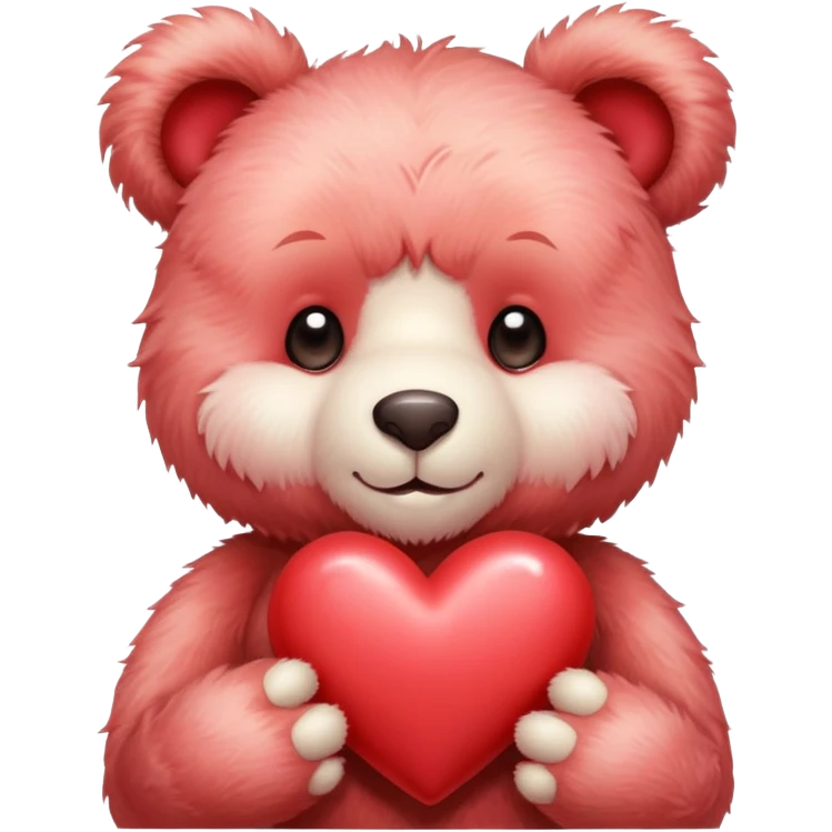 light red cute teddy bear sending hearts and love emoji