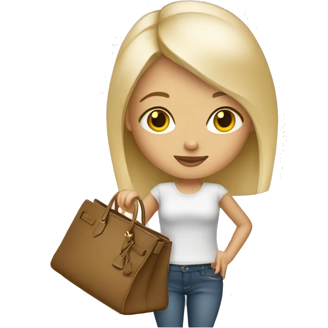 Fashion blond girl with birkin bag emoji