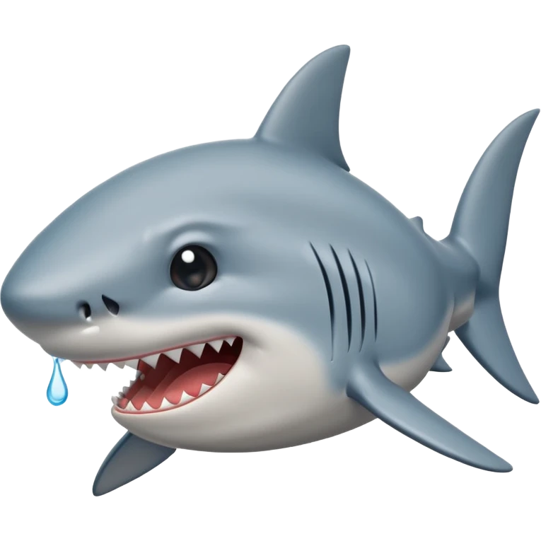 Crying shark with tears emoji