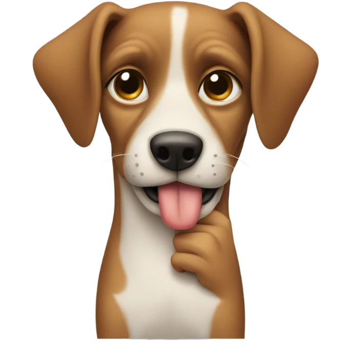 dog smirking with finger over lips like shh  emoji