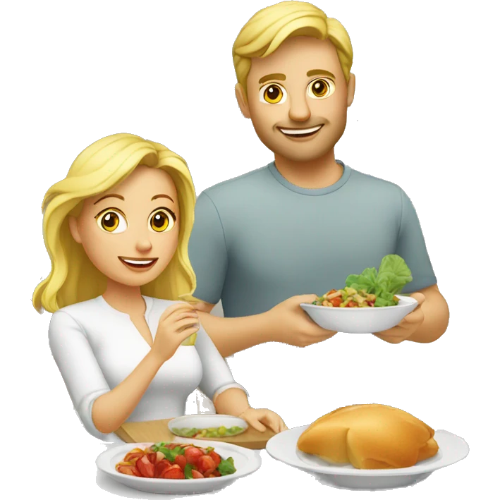 Blond Wife gives husband meal emoji