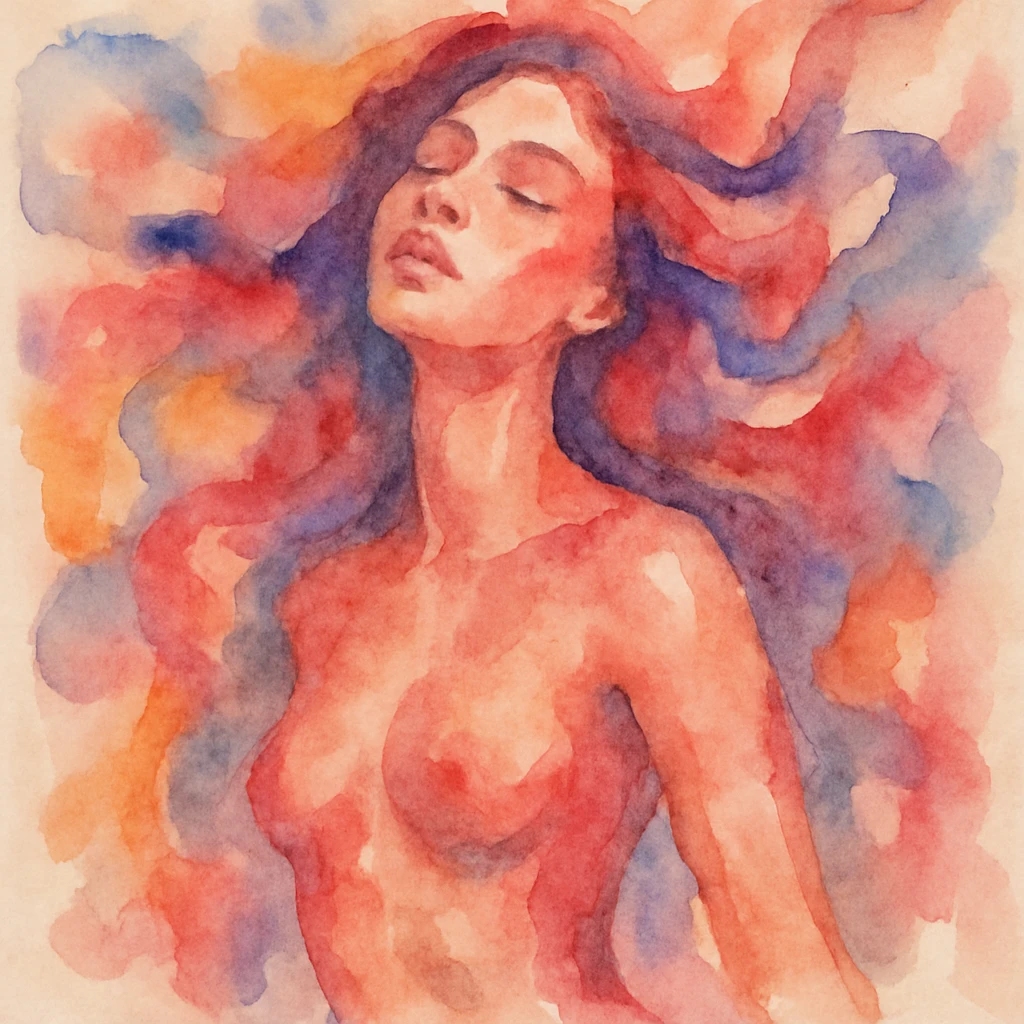 abstract watercolor style depicting sensual feminine energy emoji
