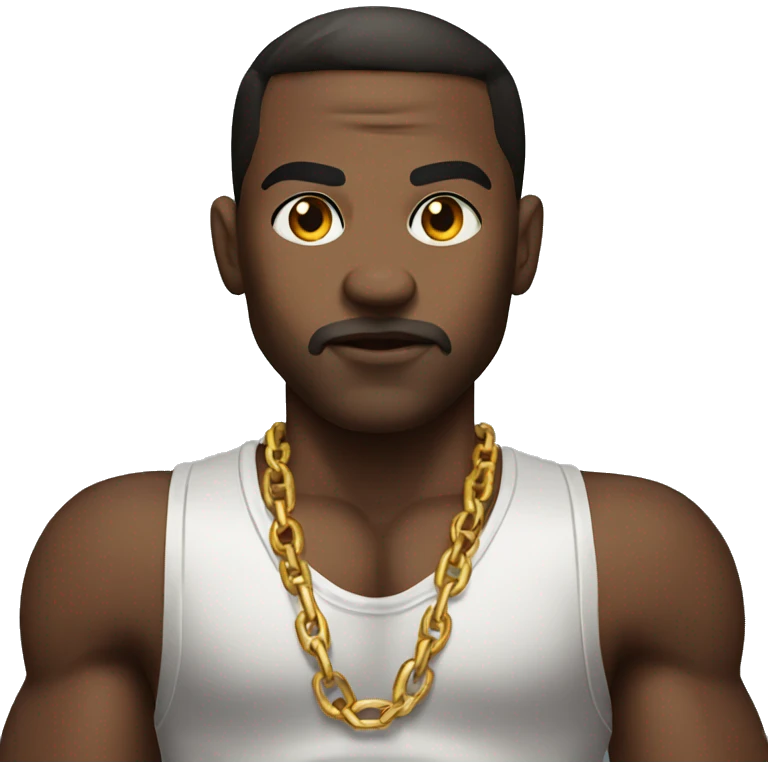 Boxer wearing chain emoji