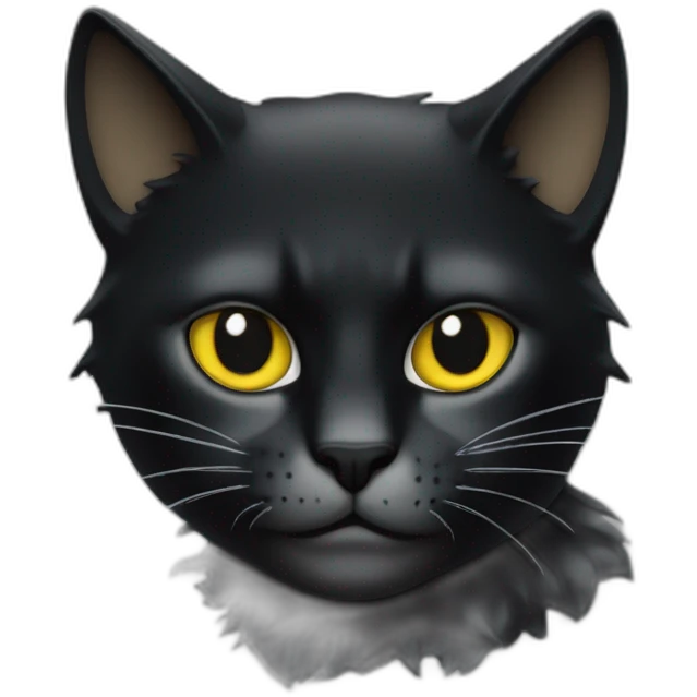 Chat noir avec une grosse griffe sur la tête  emoji