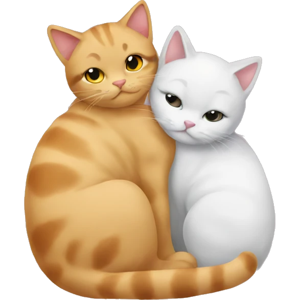 2 cats cuddling emoji
