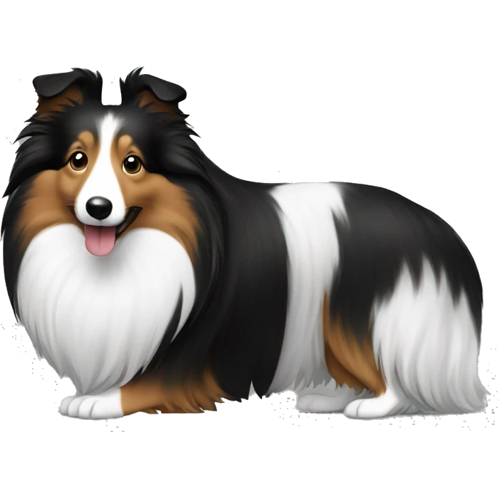 sheltie black white only emoji