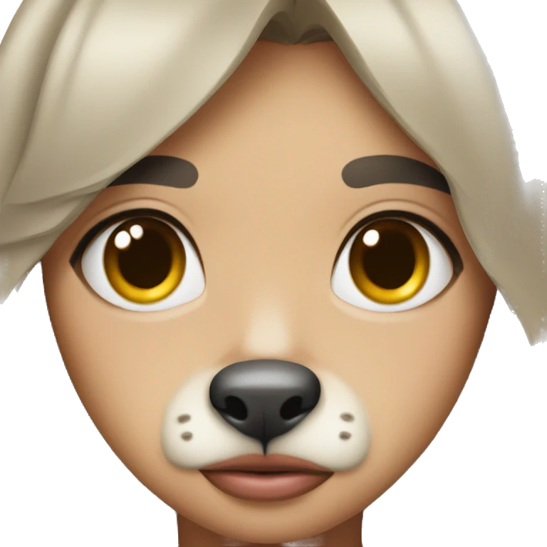 girl with pouty lip and dog eyes emoji