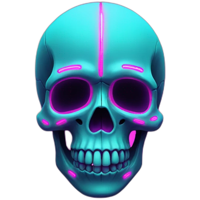 Neon skull emoji