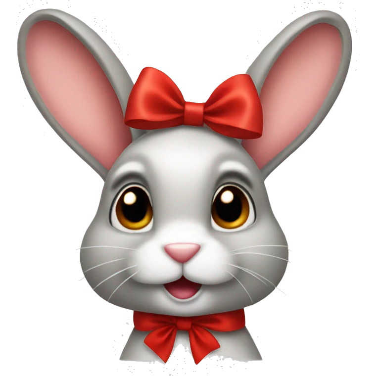 Rabbit with a red bow emoji