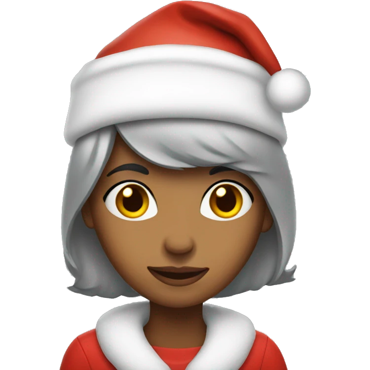 woman with santa hat and grey hair emoji