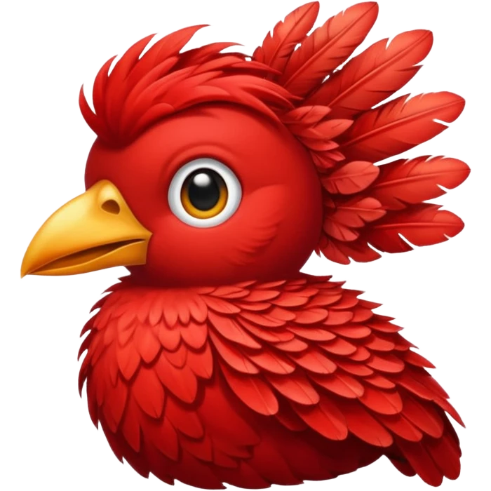 red feathered bird emoji
