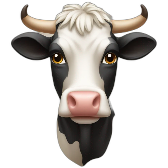 Caca qui court avec une tête de vache emoji