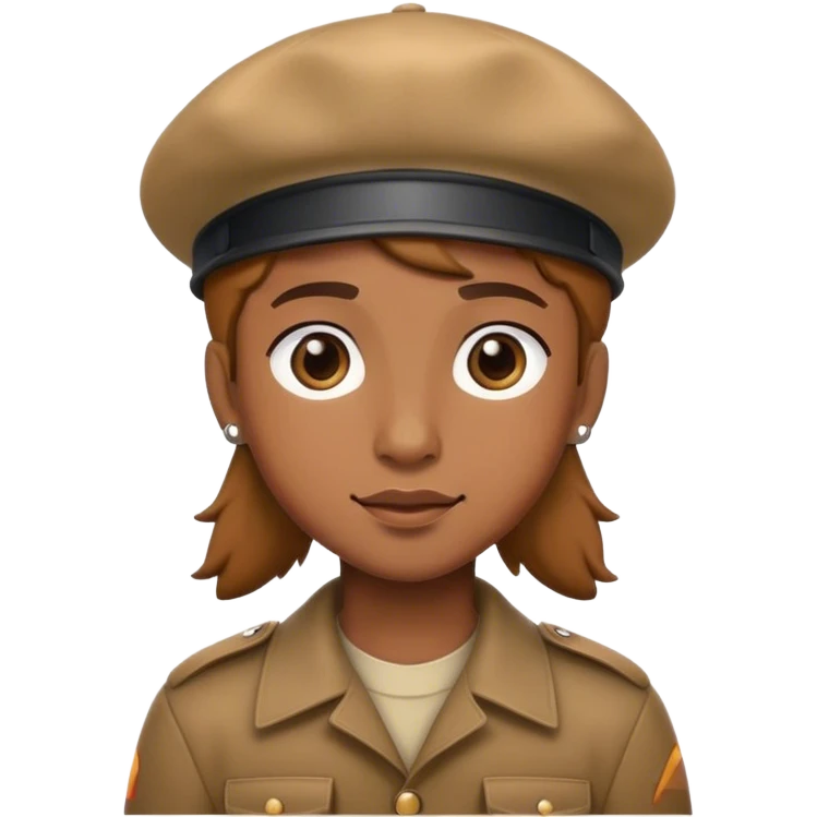 Bronco wearing beret emoji