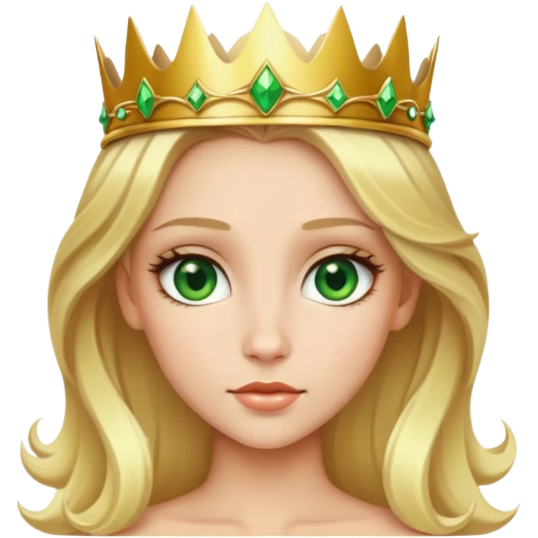 beautiful princess with blonde hair and striking green eyes wearing a crown emoji