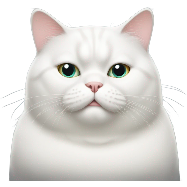 Fat white cat emoji