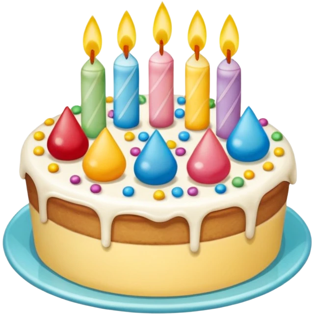 pastel de cumpleaños con colores vivos emoji