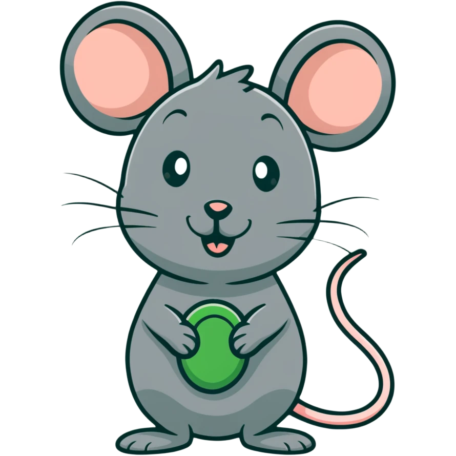 Green polkadot mouse emoji