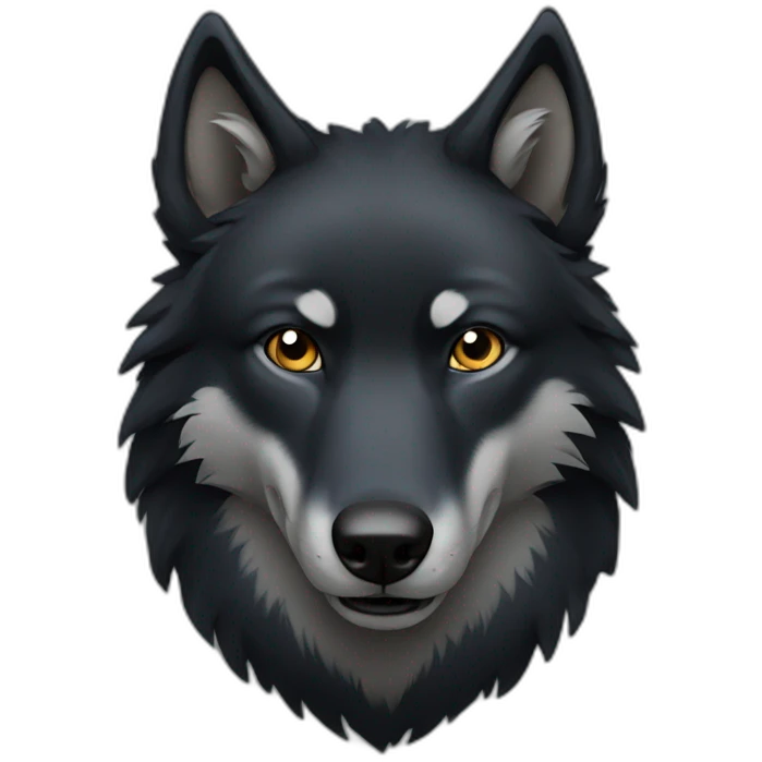 black wolf emoji