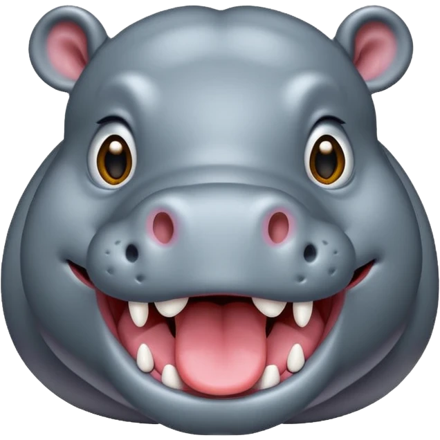 hippo with tongue sticking out emoji