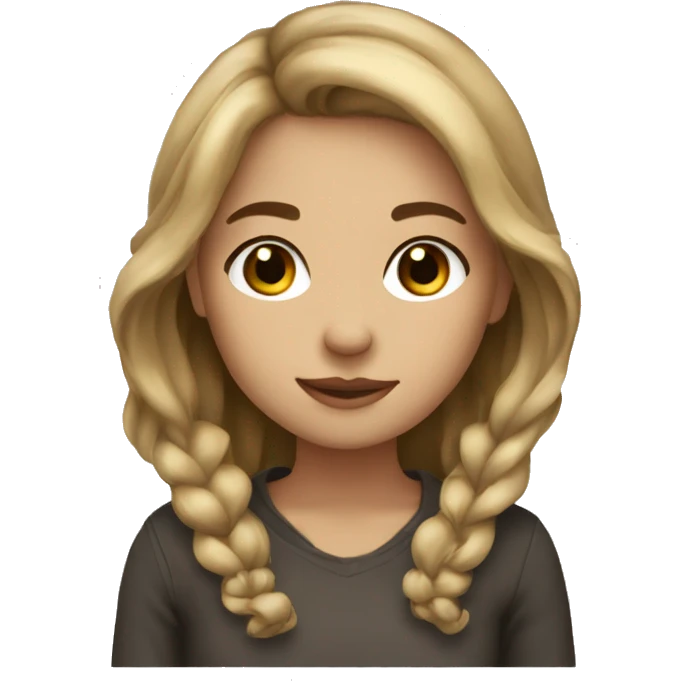 Cute cozy girl dark blonde hair  emoji