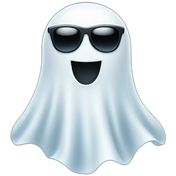 Smiling Ghost wearing sunglasses emoji