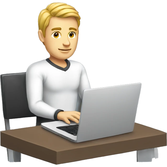 white male cybersportsman with laptop emoji