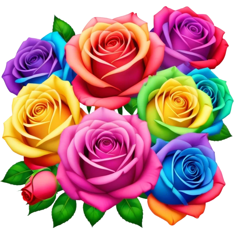 Rainbow roses emoji