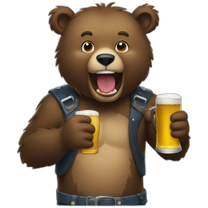 bear eating beer emoji