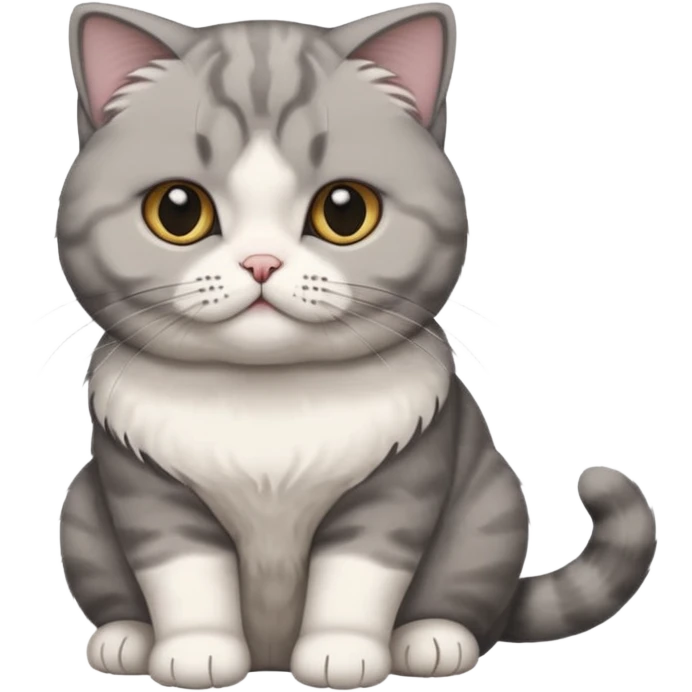 scottish fold cat with folded ears emoji