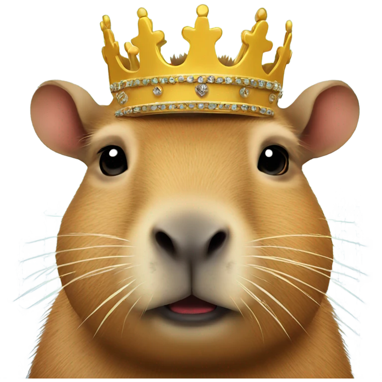 Capybara with crown emoji