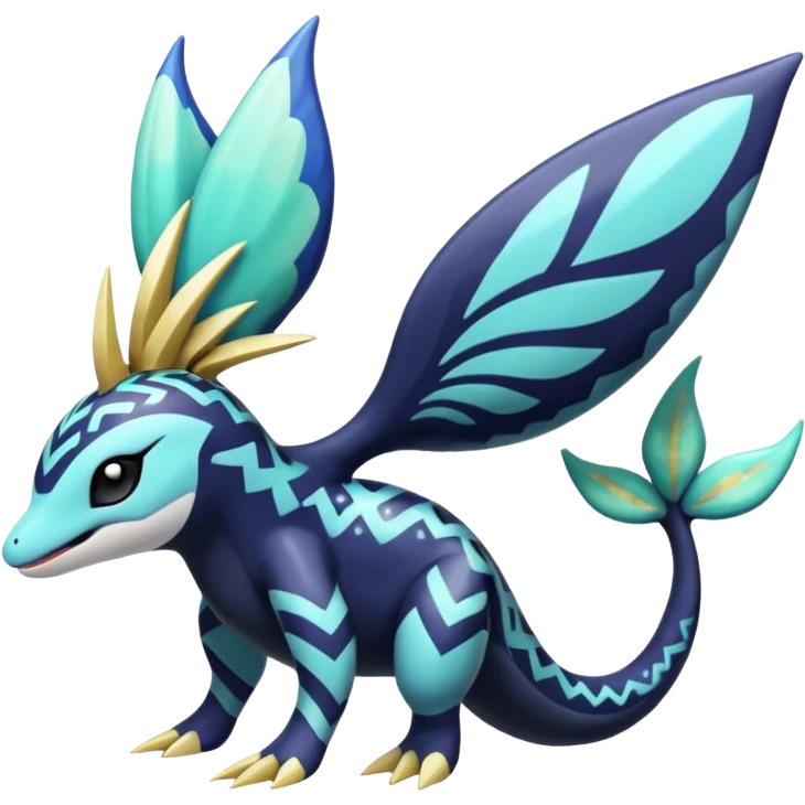 zig-zag-patterned tribal tropical hot spotted Meloetta-Dialga-Orca-Giratina-Noibat-Pokémon-Fakémon-fusion-hybrid-creature emoji