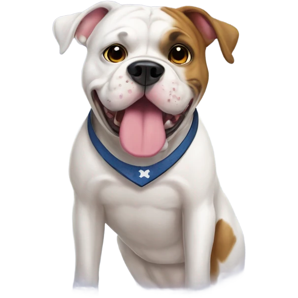 American bulldog with nametag Roxy emoji