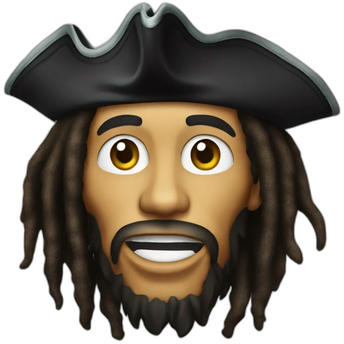 Bob marley as a pirate emoji