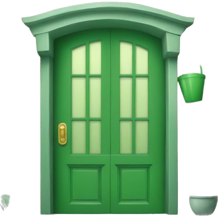 green door and cofe emoji