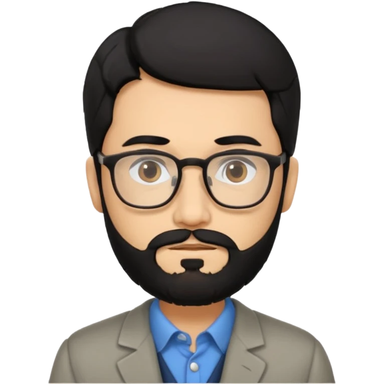 Professor in the la casa de papel TV show, black hair with beard emoji